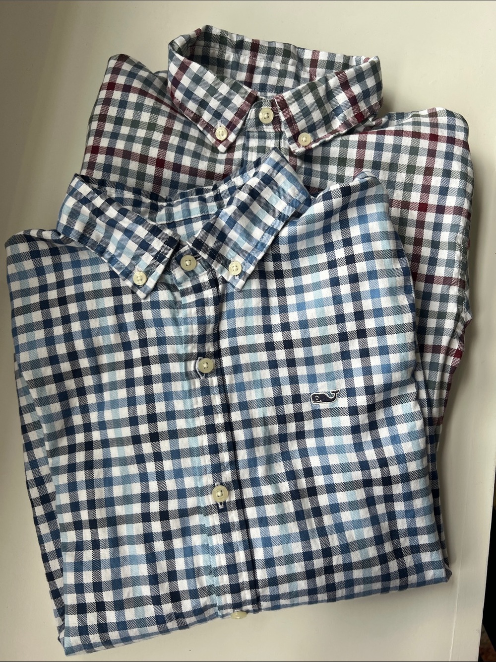 Two Vineyard Vines Gingham Button-Down Shirts